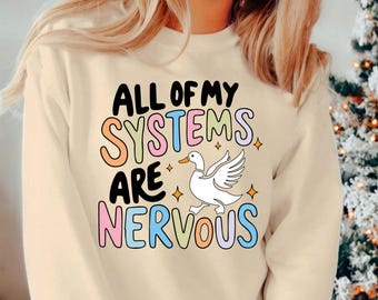 Funny Anxious Goose PNG | Mental Health Trendy Design (Digital Download)