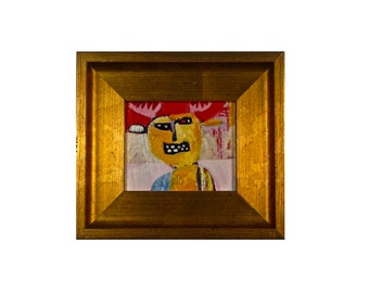2017 #81 - Reindeer Painting - One of a kind, elegantly framed, small original oil painting on canvas by Brad Nack