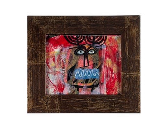 2022 #36 - Reindeer Painting - Elegantly framed, small original one of a kind oil painting on canvas by Brad Nack- 2022