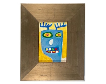 Reindeer Painting #27 - created 2022. Reindeer Painting - Elegantly framed, small original oil painting on canvas by Brad Nack