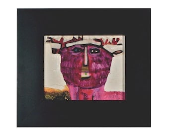 Reindeer Painting #82 - created 2017. Brad Nack 100% Reindeer Art Series. Small, original one of a kind oil painting.