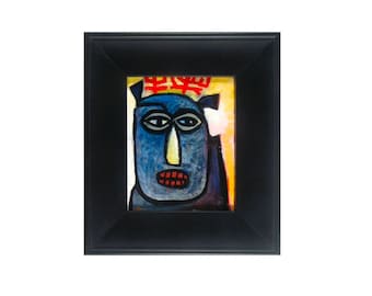 Reindeer Painting #07 - created 2022. Reindeer Painting - Elegantly framed, small original oil painting on canvas by Brad Nack