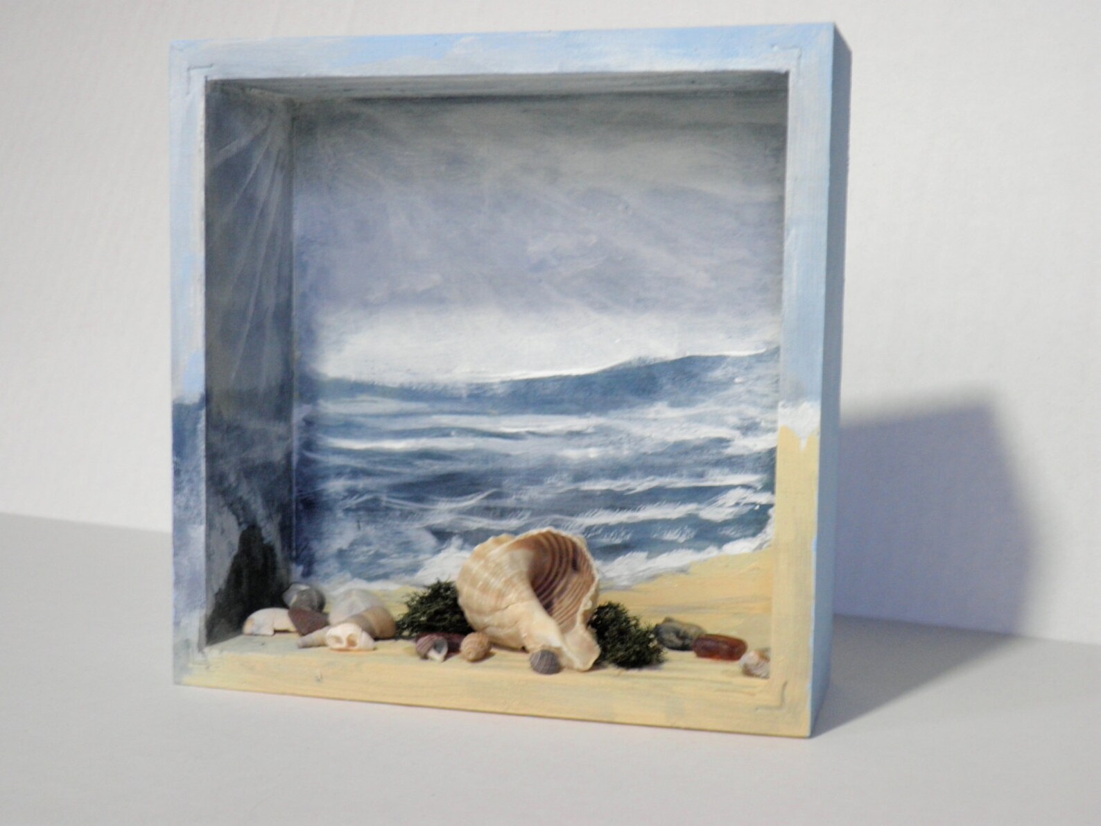 Diorama Beach Scene Ocean Blue Shadow Box Etsy