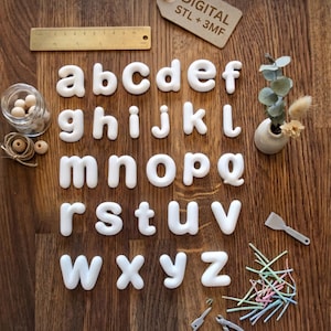 Bubble lowercase letters STL file 3D print, Bubble font alphabet digital download, lettering 3D print, lowercase letters 3D print