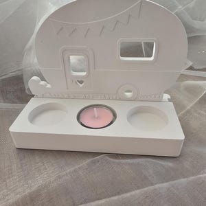 Decoration set tealight, decoration Keracraft, tealight holder, tealight holder with insert, caravan, camping decoration