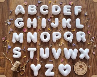 Bubble letters 3D printed, personalized name PLA, nursery decor, custom name wall decoration heart, letter gift baby, paint yourself