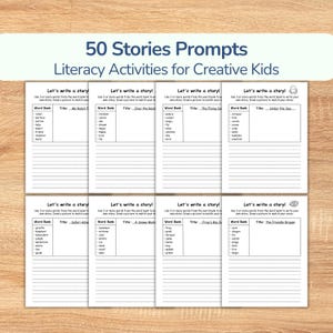 Writing Prompts for Kids in first grade and second grade ( Write and Draw ).Great for homeschooling, these writing worksheets are great as a fun storytelling game and literacy activity. Improves creative writing  through simple sentence building exercises, letting kids create their own story.