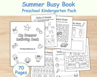 Zomeractiviteitenboek - 70 zomerwerkbladen voor kleuters en kleuters en leuke spelletjes • Fijne motoriek, lijnen trekken, handschriftoefening