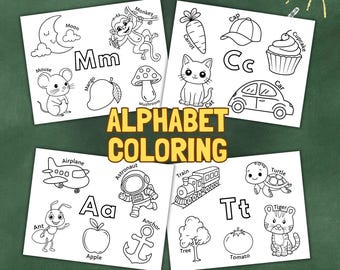 Kleurplaten Alfabet | Voorschoolse leeractiviteiten | Afdrukbare pdf | Vroeg leren | Hoofdletters en kleine letters | Eenvoudige letterkleuring