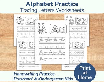 Werkbladen traceerletters - handschriftoefening • Alfabet leren - hoofdletters en kleine letters • Leren schrijven (kleuterschool, kleuterschool)