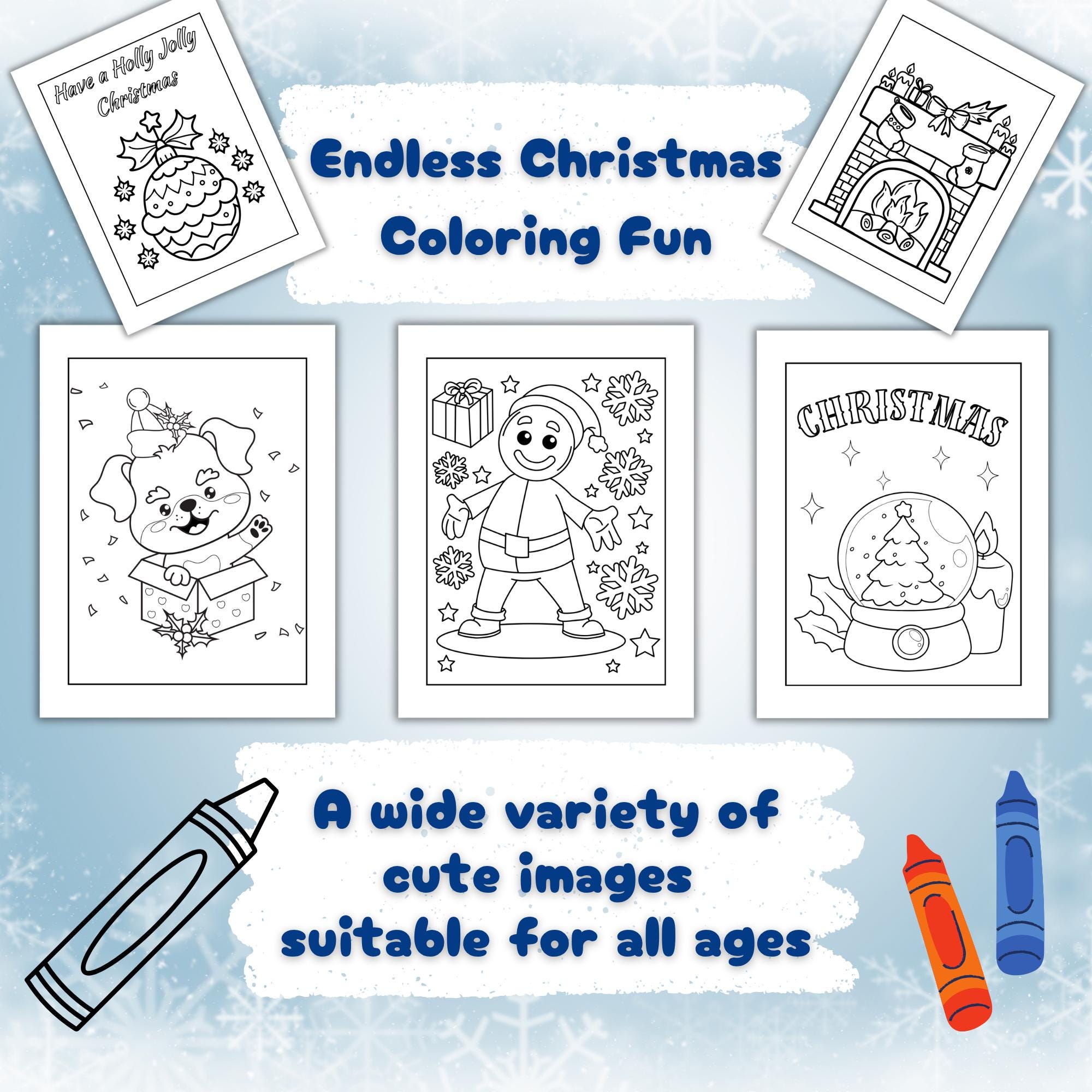 100 Christmas Coloring Pages | Bold & Easy | Kids, Adults Holiday ...