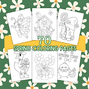 70 Spring Coloring Pages | Simple and easy Coloring Pages for kids, preschoolers, adults | Printable Springtime Coloring | Flowers Coloring