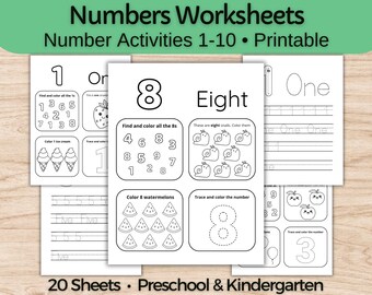 Nummers 1–10 werkbladen | Nummers traceren voor kleuters • Schrijfoefening • Telactiviteiten • Nummerherkenning | Afdrukbaar kleuterschool