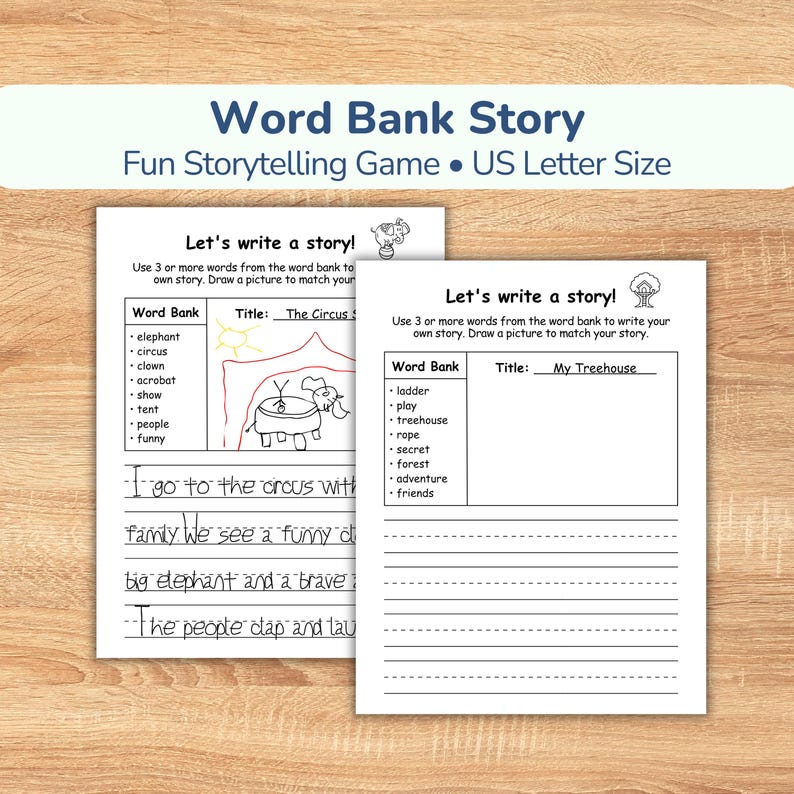 Writing Prompts for Kids in first grade and second grade ( Write and Draw ).Great for homeschooling, these writing worksheets are great as a fun storytelling game and literacy activity. Improves creative writing  through simple sentence building exercises, letting kids create their own story.