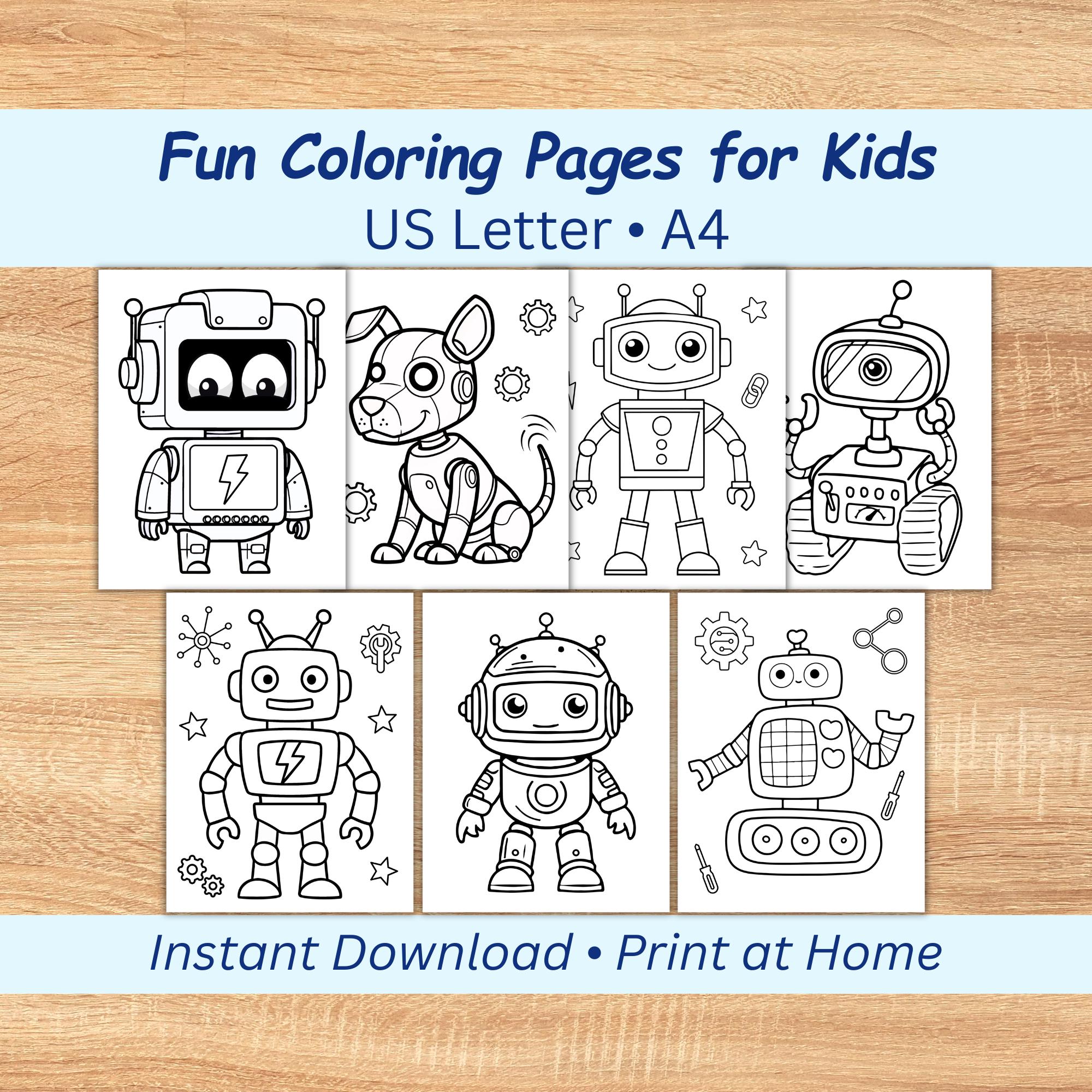 Robot Coloring Pages - 30 Printable Sheets for Kids | Bold & Easy ...