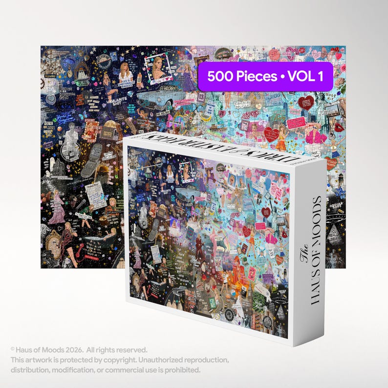 Taylor The Eras Jigsaw Puzzle, Lyrics & Easter Eggs Puzzle (1000, 500) Eras Music Fan Gift,Puzzle Gift for Her, Music Gift, Concert Fan Gift image 5