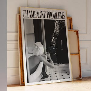 Poster champagneproblemen | Barwagen Esthetisch | Subtiel esthetisch interieur | Parijs-print | Liedposter