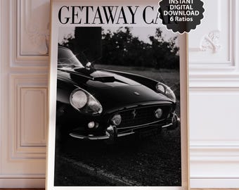 Escapade voiture Taylor affiche vintage Style rétro Taylor affiche noir blanc Girly art mural musique cadeau Boujee appartement art mural imprimable