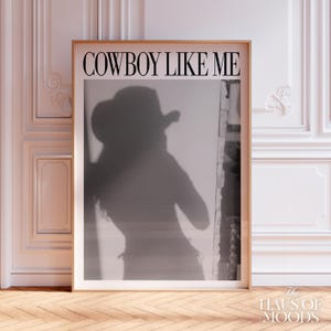 Póster de Cowboy Like Me / Estética de vaquera retro / Arte mural femenino / Póster de música minimalista