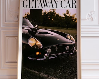 Impresión de coche de escapada / Póster de canción de repetición / Arte de pared para habitación / Decoración del hogar con estética sutil