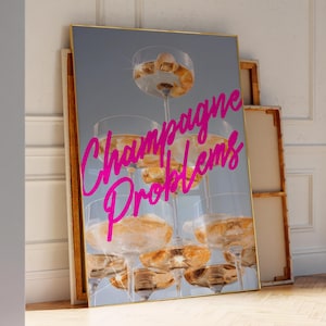Poster champagneproblemen | Barwagen Esthetisch | Subtiel esthetisch interieur | Taylor-afdruk | Muziekposter