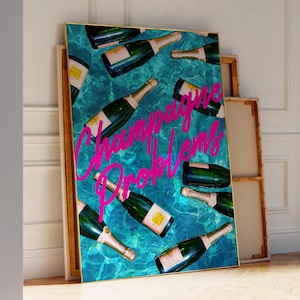 Poster champagneproblemen | Barwagen Esthetisch | Subtiel esthetisch interieur | Taylor-afdruk | Musc-poster