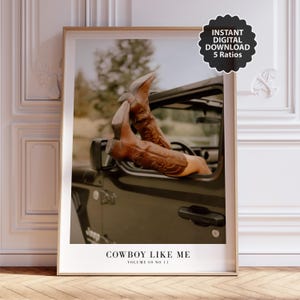 Cowboy Like Me Printable Wall Art | Taylor Music Decor | Moody Music Inspired Print | Retro Aesthetic Poster | Digital Download