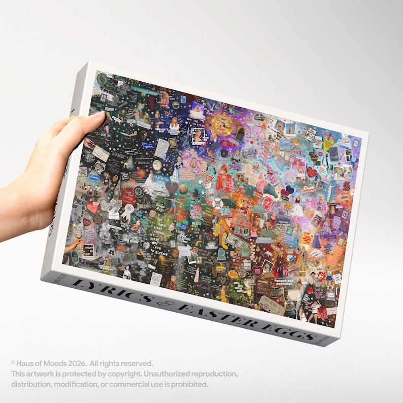 Taylor The Eras Jigsaw Puzzle, Lyrics & Easter Eggs Puzzle (1000, 500) Eras Music Fan Gift,Puzzle Gift for Her, Music Gift, Concert Fan Gift image 8