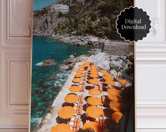 Amalfi Küste Poster – Italien Poster zum ausdrucken – Italienische Wand Kunst Fotografie – Türkises Küsten Dekor – Atrani Beach Poster