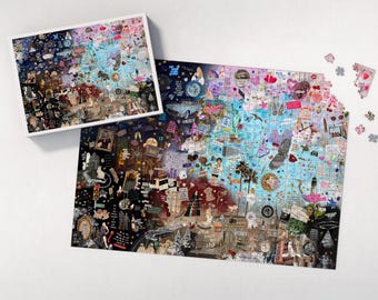 Taylor The Eras Jigsaw Puzzle, Lyrics & Easter Eggs Puzzle (1000, 500) Eras Music Fan Gift,Puzzle Gift for Her, Music Gift, Concert Fan Gift