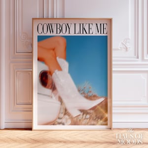 Cowboy Like Me Poster | Retro Ästhetik | Girly Wandkunst | Minimal Art Poster