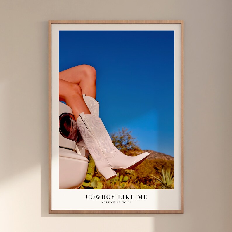 Cowboy Like Me Printable Wall Art | Taylor Music Decor | Moody Music Inspired Print | Retro Aesthetic Poster | Digital Download