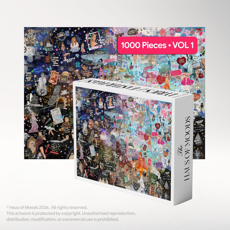 Taylor The Eras Jigsaw Puzzle, Lyrics & Easter Eggs Puzzle (1000, 500) Eras Music Fan Gift,Puzzle Gift for Her, Music Gift, Concert Fan Gift image 6