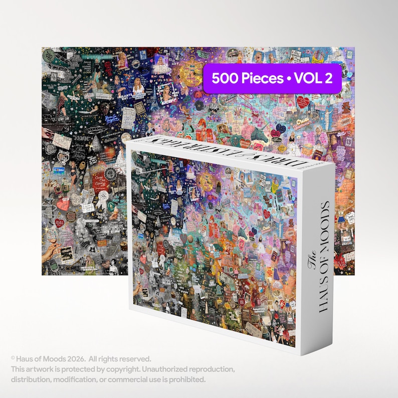 Taylor The Eras Jigsaw Puzzle, Lyrics & Easter Eggs Puzzle (1000, 500) Eras Music Fan Gift,Puzzle Gift for Her, Music Gift, Concert Fan Gift image 4