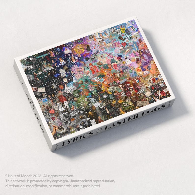 Taylor The Eras Jigsaw Puzzle, Lyrics & Easter Eggs Puzzle (1000, 500) Eras Music Fan Gift,Puzzle Gift for Her, Music Gift, Concert Fan Gift Volume 2