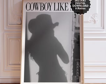 Póster "Vaquero como yo" / Arte de pared imprimible / Impresión digital para descargar en casa / Decoración estética sutil para el hogar / Impresión Taylor