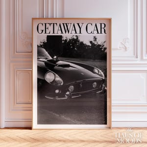 Print met vluchtauto | Poster nummer vertegenwoordiger | Muurkunst voor kamer | Subtiel esthetisch interieur