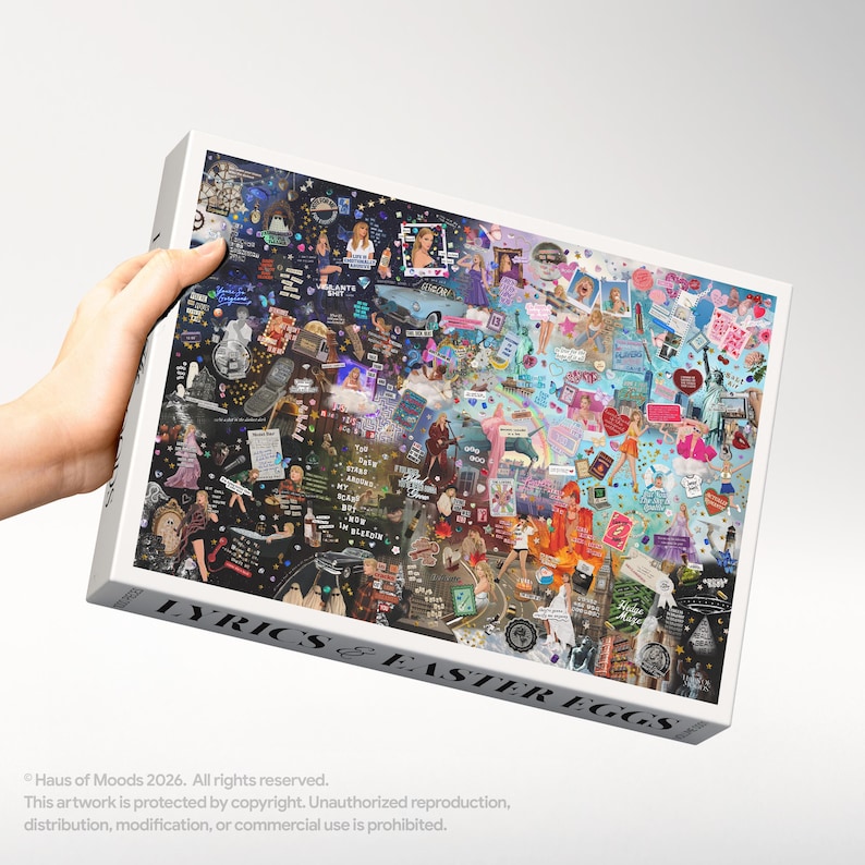 Taylor The Eras Jigsaw Puzzle, Lyrics & Easter Eggs Puzzle (1000, 500) Eras Music Fan Gift,Puzzle Gift for Her, Music Gift, Concert Fan Gift image 3