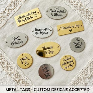 Etiquetas de metal personalizadas Etiquetas de ropa personalizadas Etiquetas de latón personalizadas Etiquetas de metal para artículos hechos a mano Etiquetas de metal con logotipo