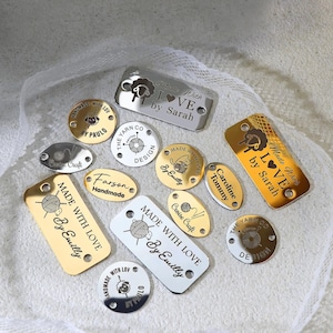 Etichette in metallo personalizzate Etichette per abbigliamento personalizzate Etichette in ottone personalizzate Etichette in metallo per articoli fatti a mano Etichette in metallo con logo
