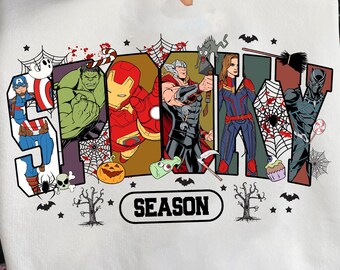 Retro Halloween Superhero PNG Bundle, spooky season png, Cute Boy Halloween PNG, Spooky Superheroes Png, Pumpkin Spice PNG