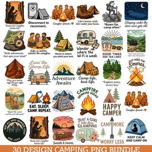 Camping Png Bundle, Outdoor Adventure, Nature Lover, Camp Life, Camping Shirt, Camper Life Png, Camping Adventure Sublimation