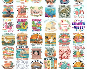 New Summer Bundle Png, Summer Png, Summer Vibes Bundle, Trendy Summer Png, Beach Png, Summer Coquette bundle