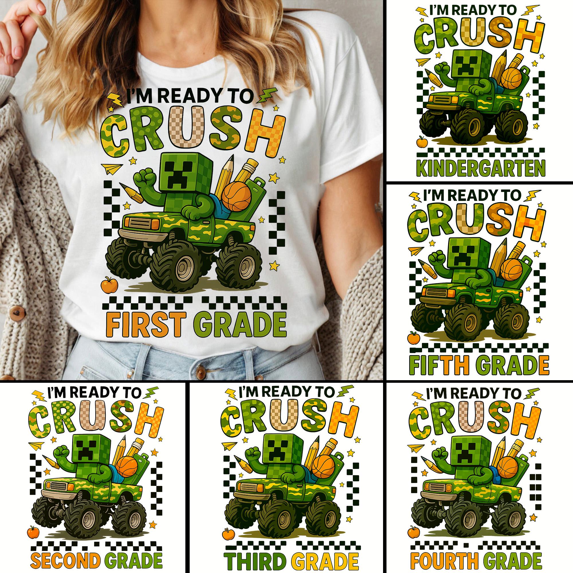 Gamer Back To School Png Bundle, Gamer Boys Png, Preppy Back To School Png, First Day Of School Png, im ready to crush grade png