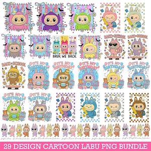 Trending stripfiguurbundel png, Monster Doll png-bundel, leuke cartoonontwerpen voor T-shirts, grappige cartoon png