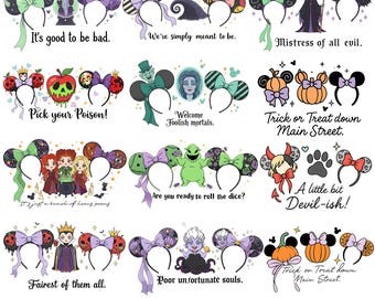 Paquete de películas mágicas de Halloween (PNG), Reinas malvadas, Bruja del mar, Hada oscura, Hermanas espeluznantes, Calabaza (PNG), Arco de bruja de Halloween (PNG)