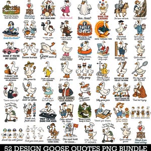 Funny Goose PNG Bundle, Snarky Goose Retro Humor png, Sassy Animal Silly Goose png, Funny Animal Meme Aesthetic png, cute animal png