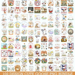 Cute Goose  PNG Bundle, Snarky Goose Retro Humor, Sassy Animal Silly Goose png, Funny Animal Meme Aesthetic png, Trendy Sublimation