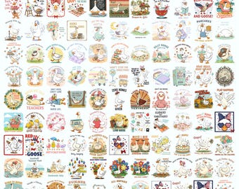 Cute Goose  PNG Bundle, Snarky Goose Retro Humor, Sassy Animal Silly Goose png, Funny Animal Meme Aesthetic png, Trendy Sublimation
