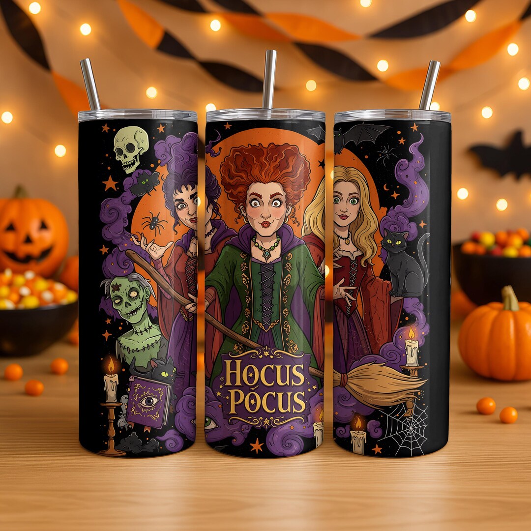 Bad Witches Movie 20oz Skinny Tumbler Wrap Sublimation Design, Witches ...